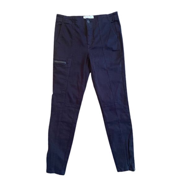 Anthropologie Navy Blue Utility Cargo Ankle Zipper Pants - Picture 2 of 7